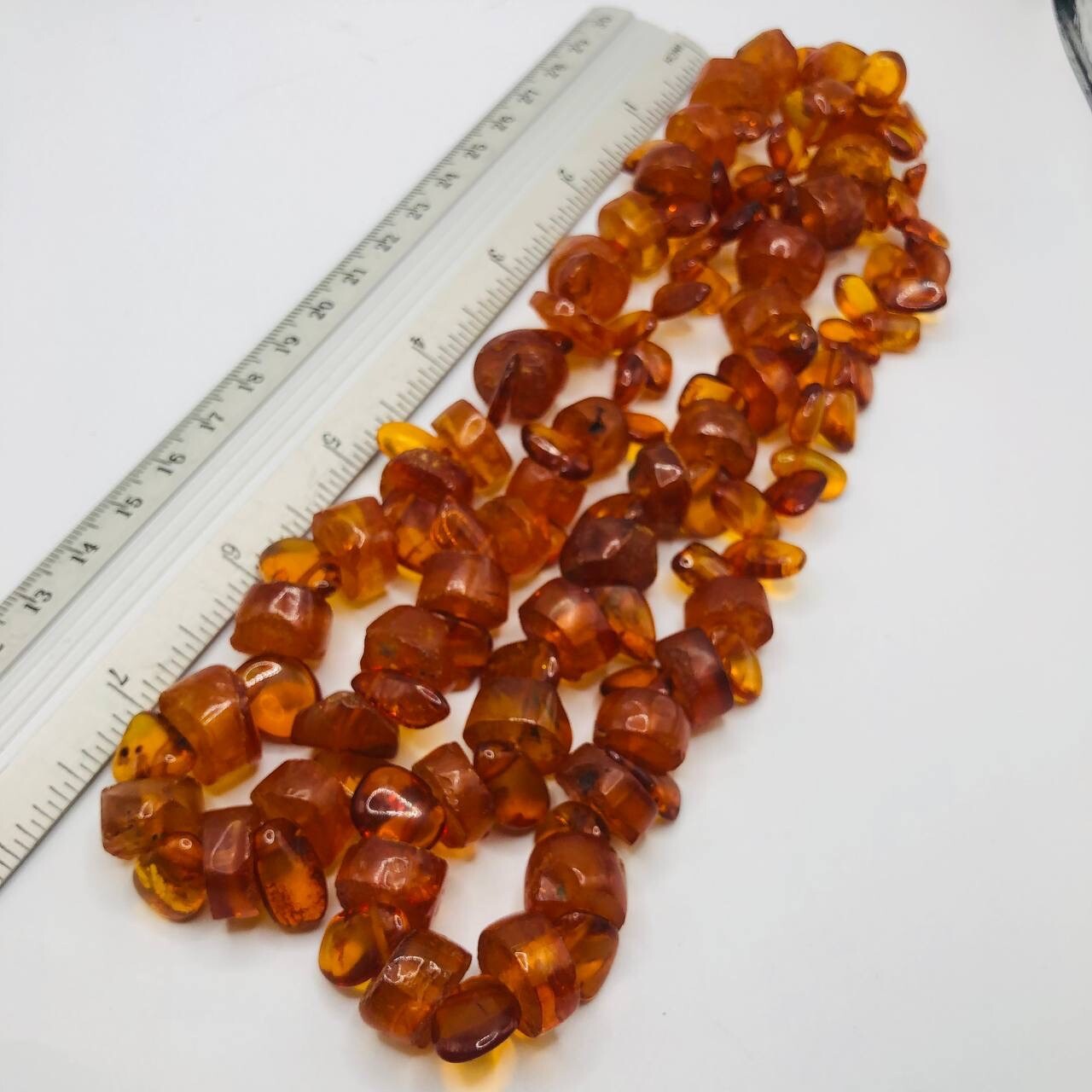 Vintage Soviet Amber Beads Necklace 76 gram
