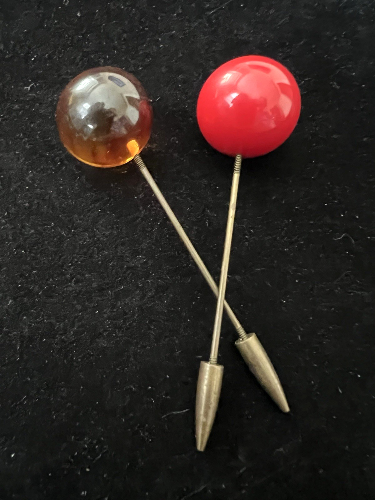 10 Art Deco Bakelite Celluloid Rhinestone Stick Lapel Jabot Hat Pins