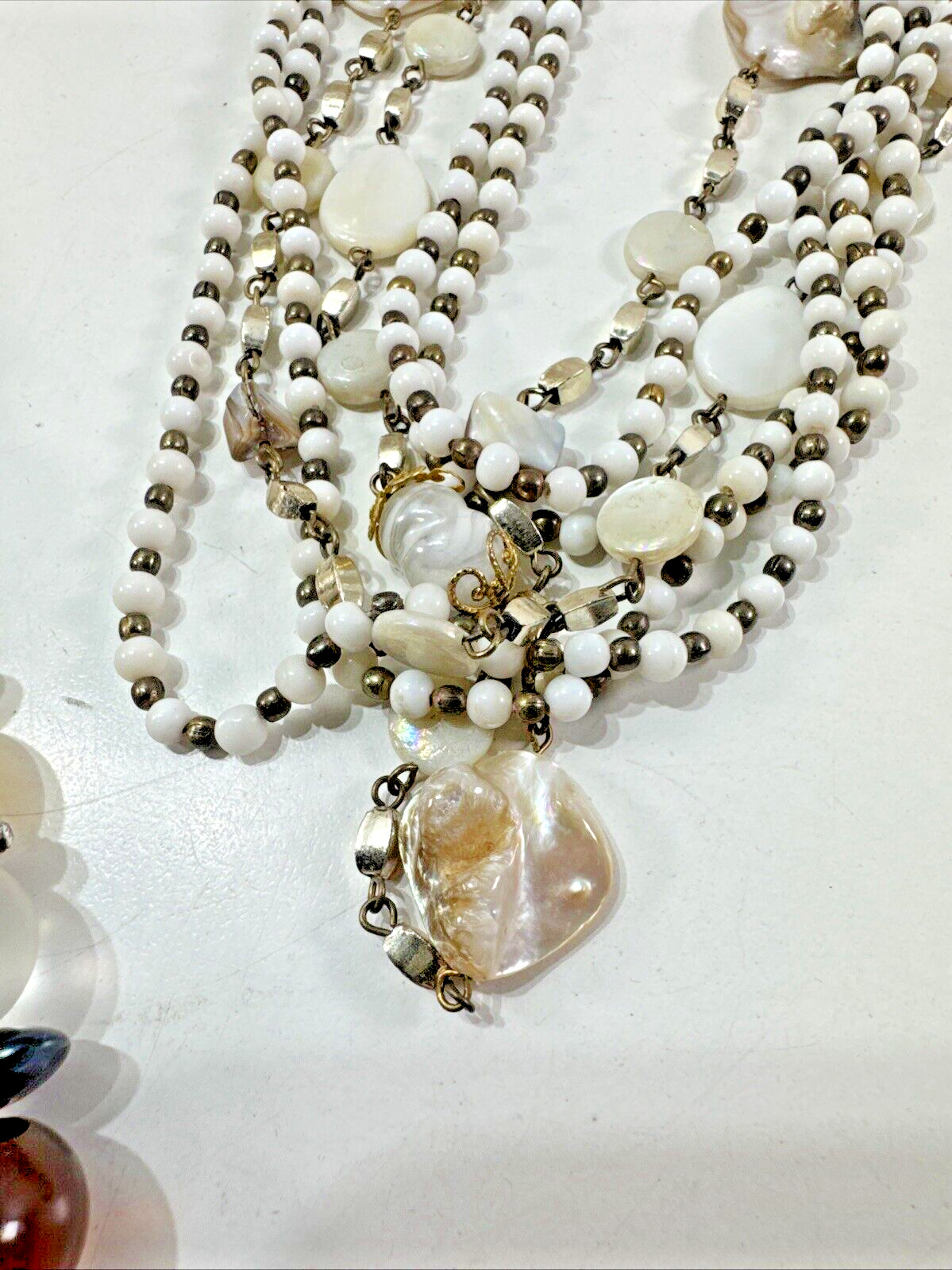 Beautiful Vintage Estate Lot 3x Beaded/Metal/STONES Necklaces & Bracelets