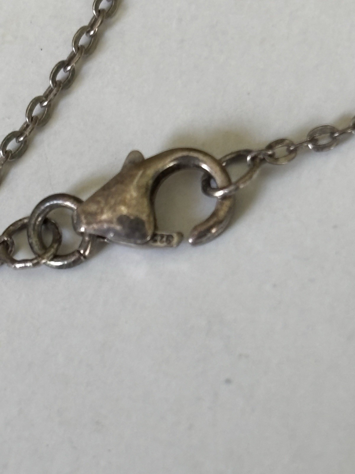 Vintg Box COLDWATER Creek 925 Sterling Silver 18″ Chain Red Garnet Stone Pendant