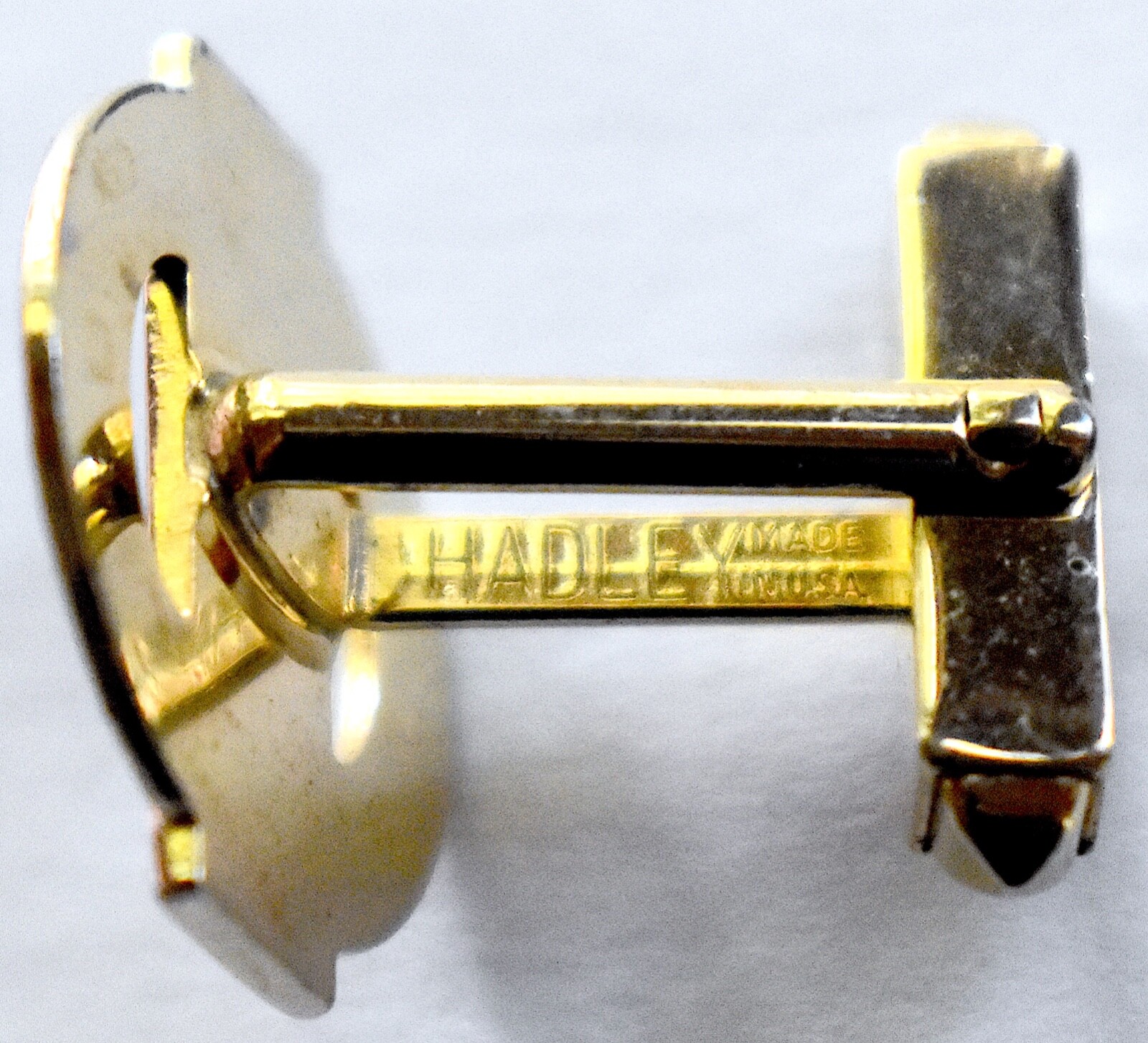 Vtg Hadley Cufflinks Gold Signed Made in USA FreeS&H