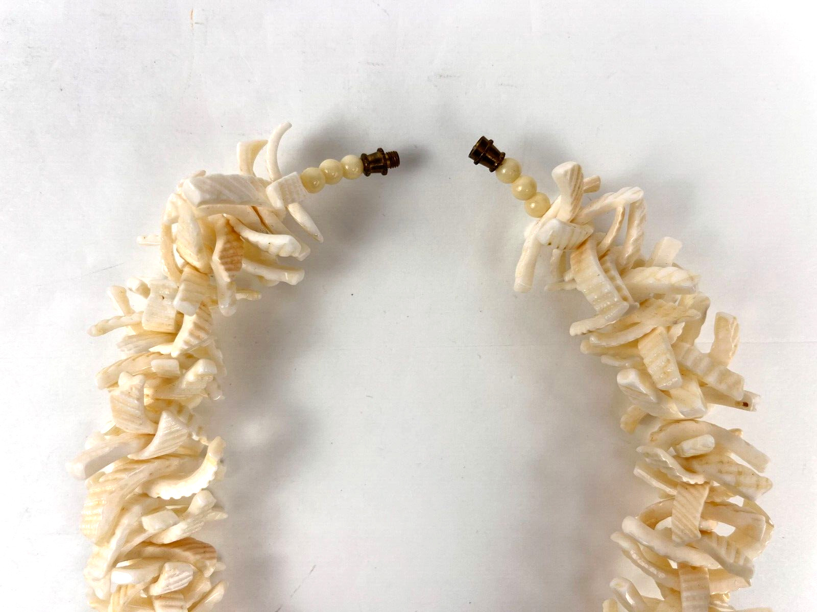 Vintage Natural Sea Shell Chip Choker Necklace Hand Made Boho Beach 17”
