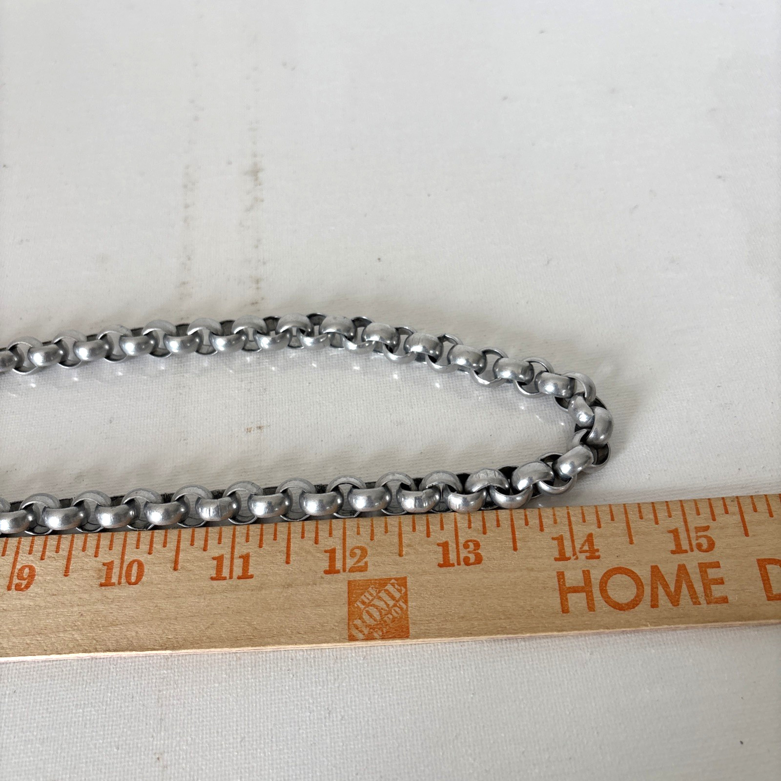 Vintage MCM Aluminum Link Necklace Bright Shiny