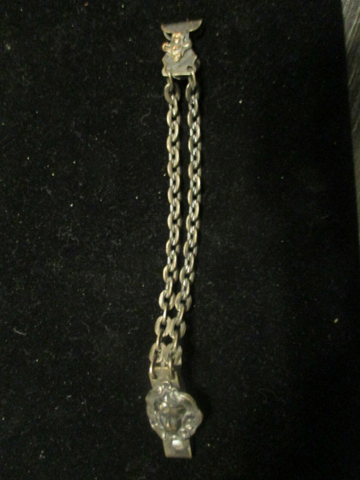 Antique Victorian Art Nouveau Maiden Gloves Hankie Clip Holder Chain Chatelaine!