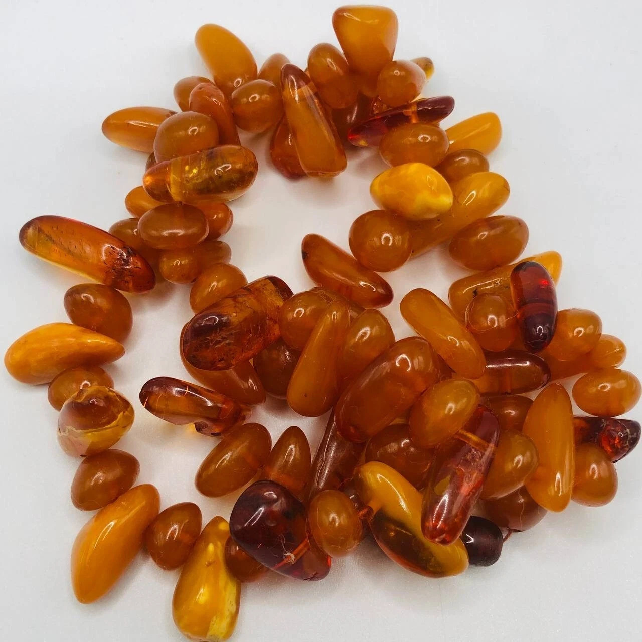 Ukrainian Butterscotch Genuine Amber Beads Necklace 44g 20″ length