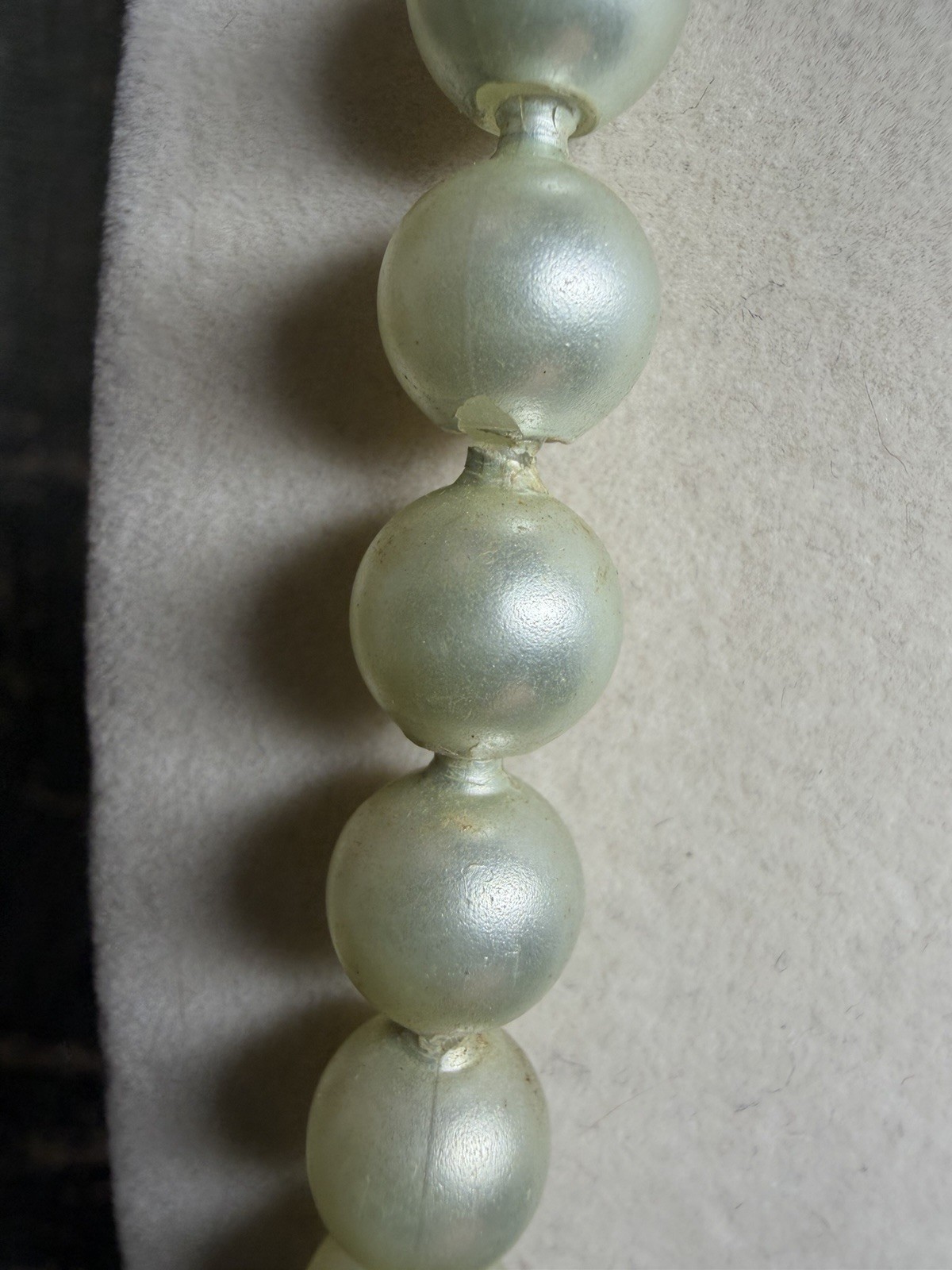 VTG Pop Bead Necklace Multi Shade Pearl Metallic Green Adjustable Retro