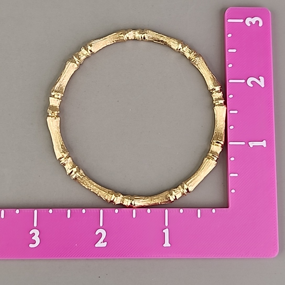 Vintage Napier Bamboo Bangle Bracelet Gold Tone Metal 7.75″