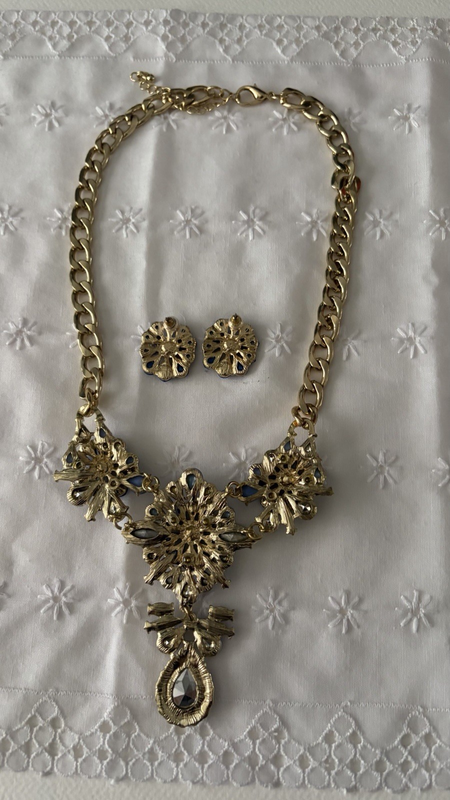 Vintage Retro 1960S Signed Marvella Necklace And Clip Earrings