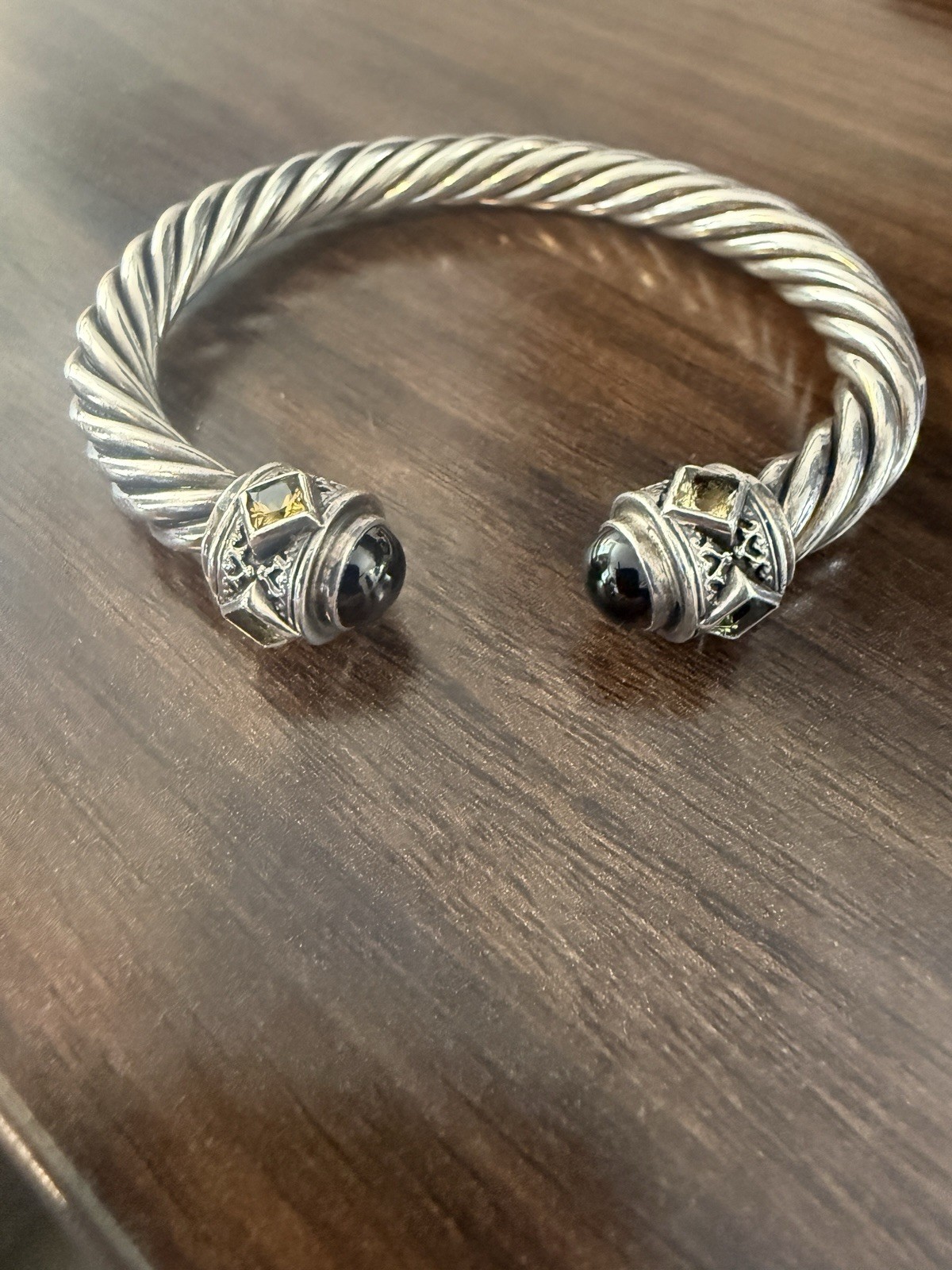 Estate Vintage Sterling Silver Twist Cable Bracelet 7”