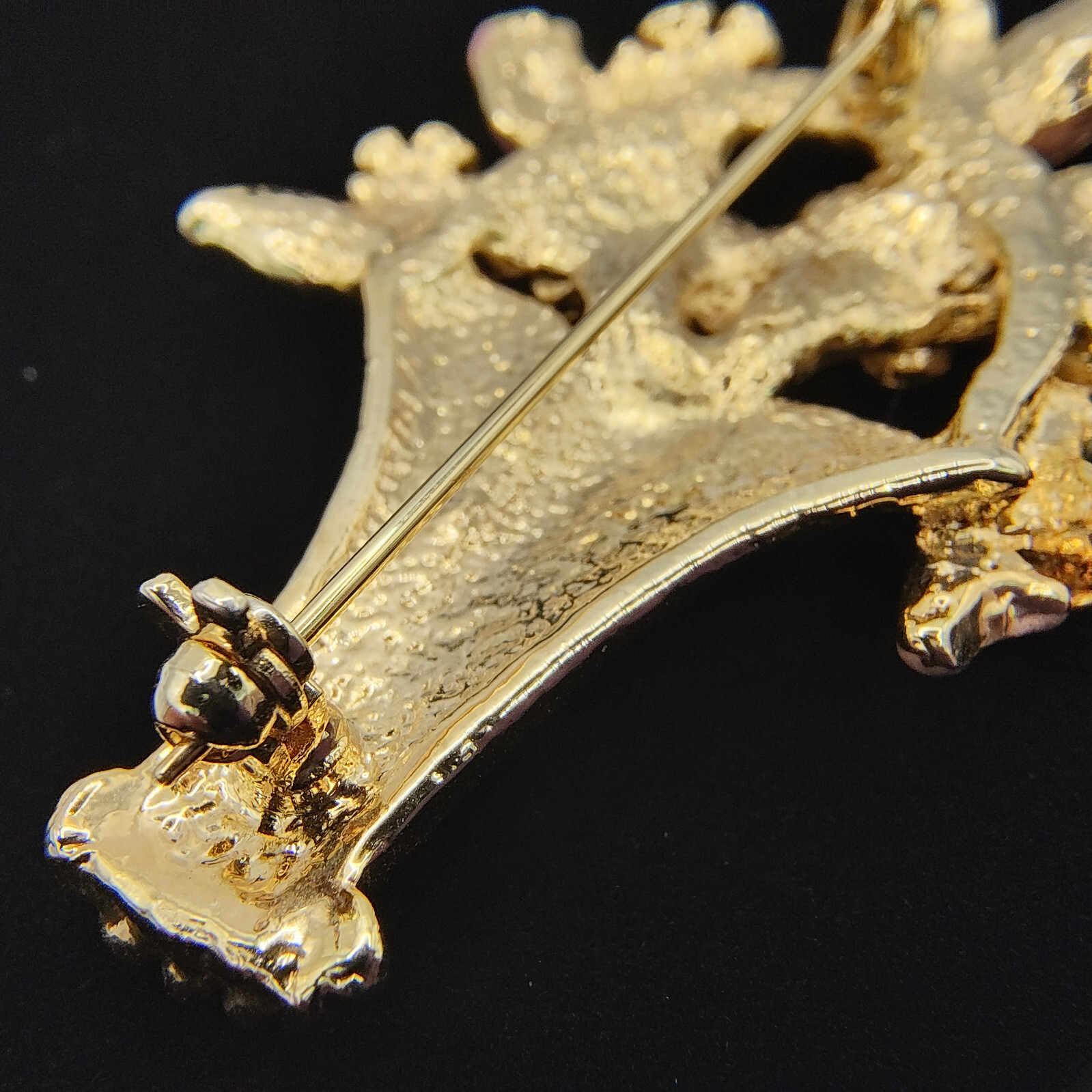 Vintage Flower Basket Brooch Pin Colorful Enamel Gold Tone Cottagecore