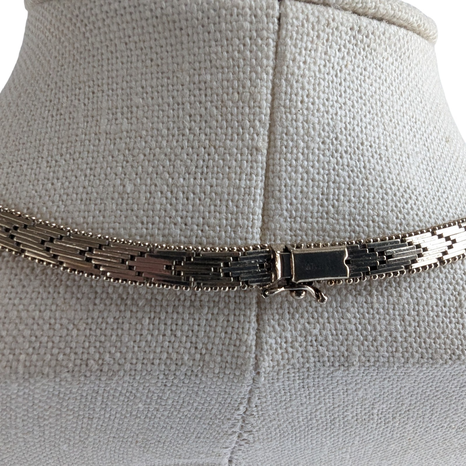 IBB Italian Vermeil Sterling Chevron Mesh Necklace 925 Italy 16″ Vintage Elegant
