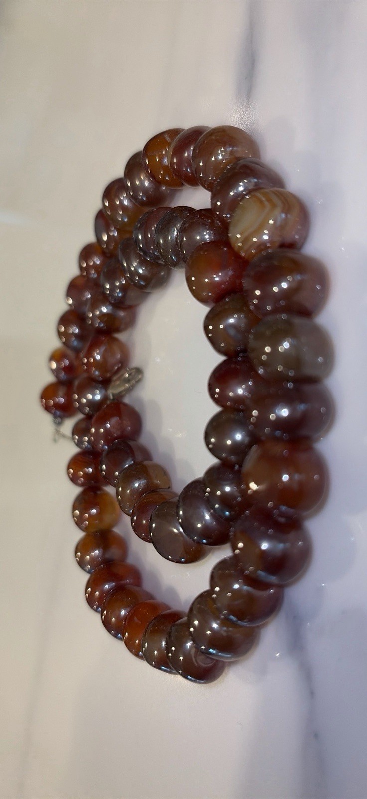 Gorgeous vintage agate necklace Rich Dark Colors OOAK Different Round Shaped