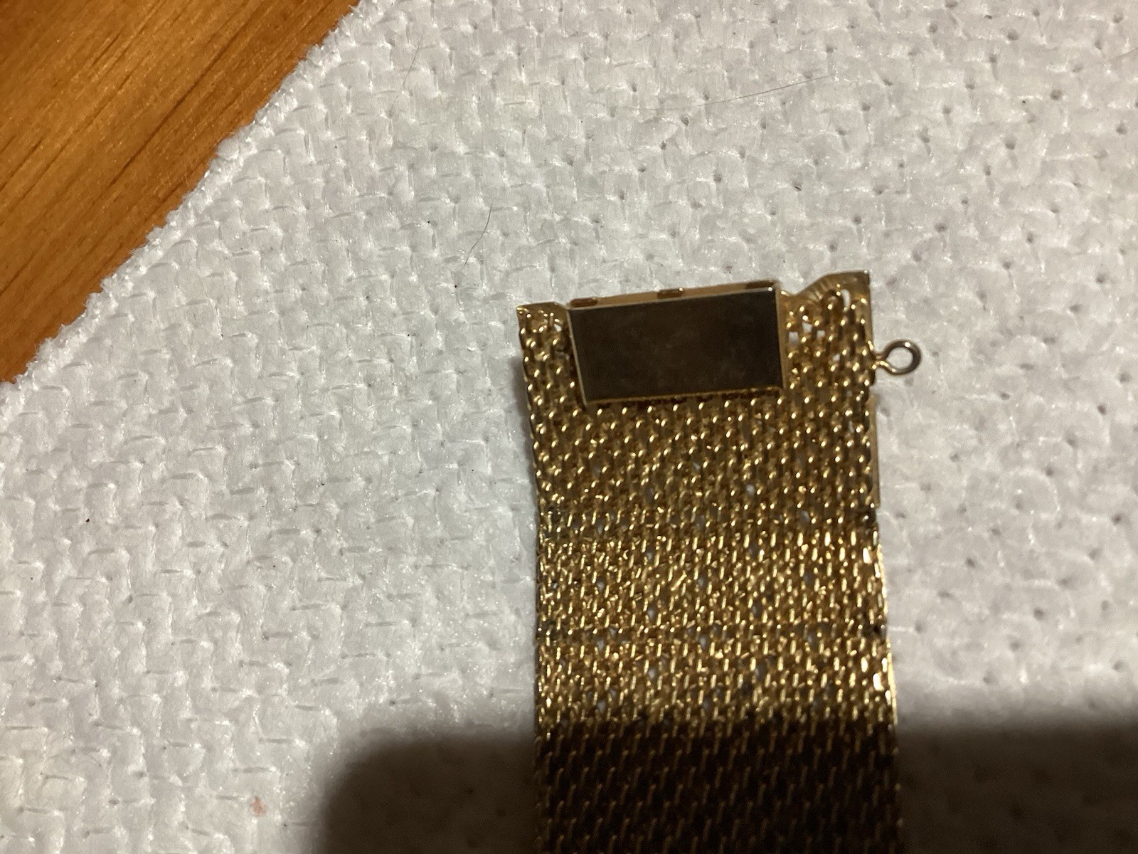 Vintage Wide Gold Tone Unsigned Panel Bracelet 7 3/4” Long