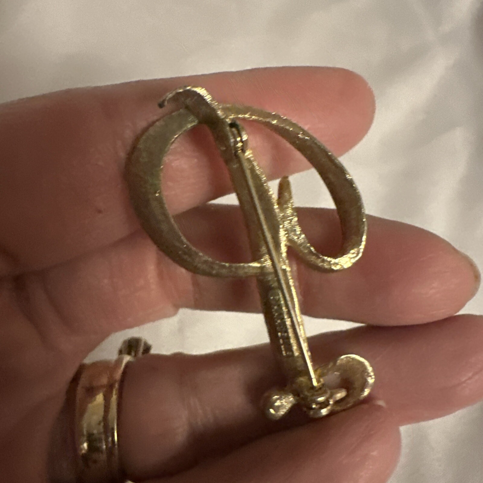 Vintage Signed Mamselle Monogram Letter P Brooch