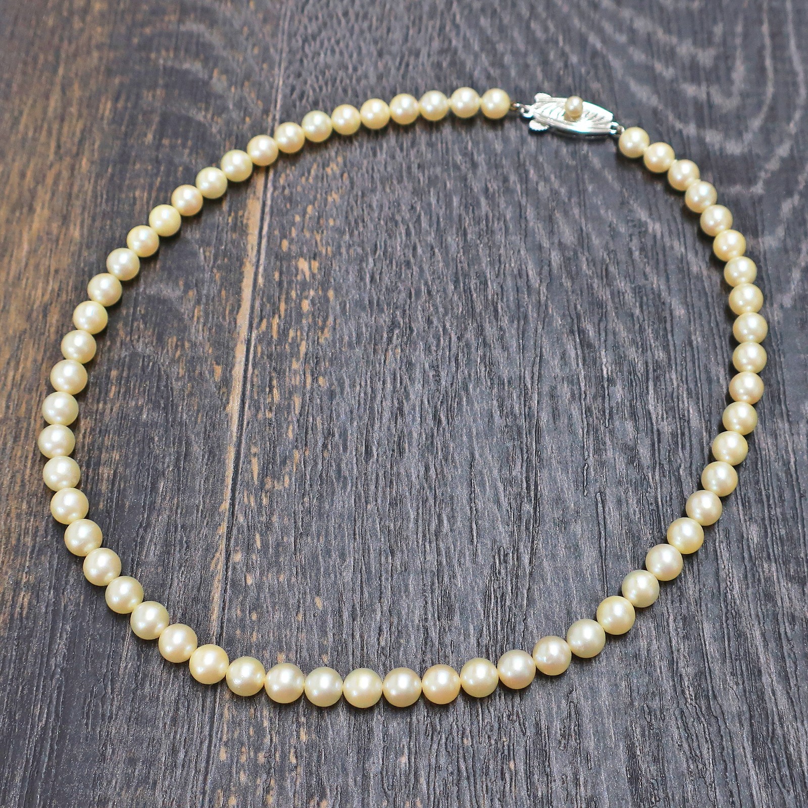 MIKIMOTO Pearl Chain Necklace Pendant Silver Clasp #1099c Rise-on