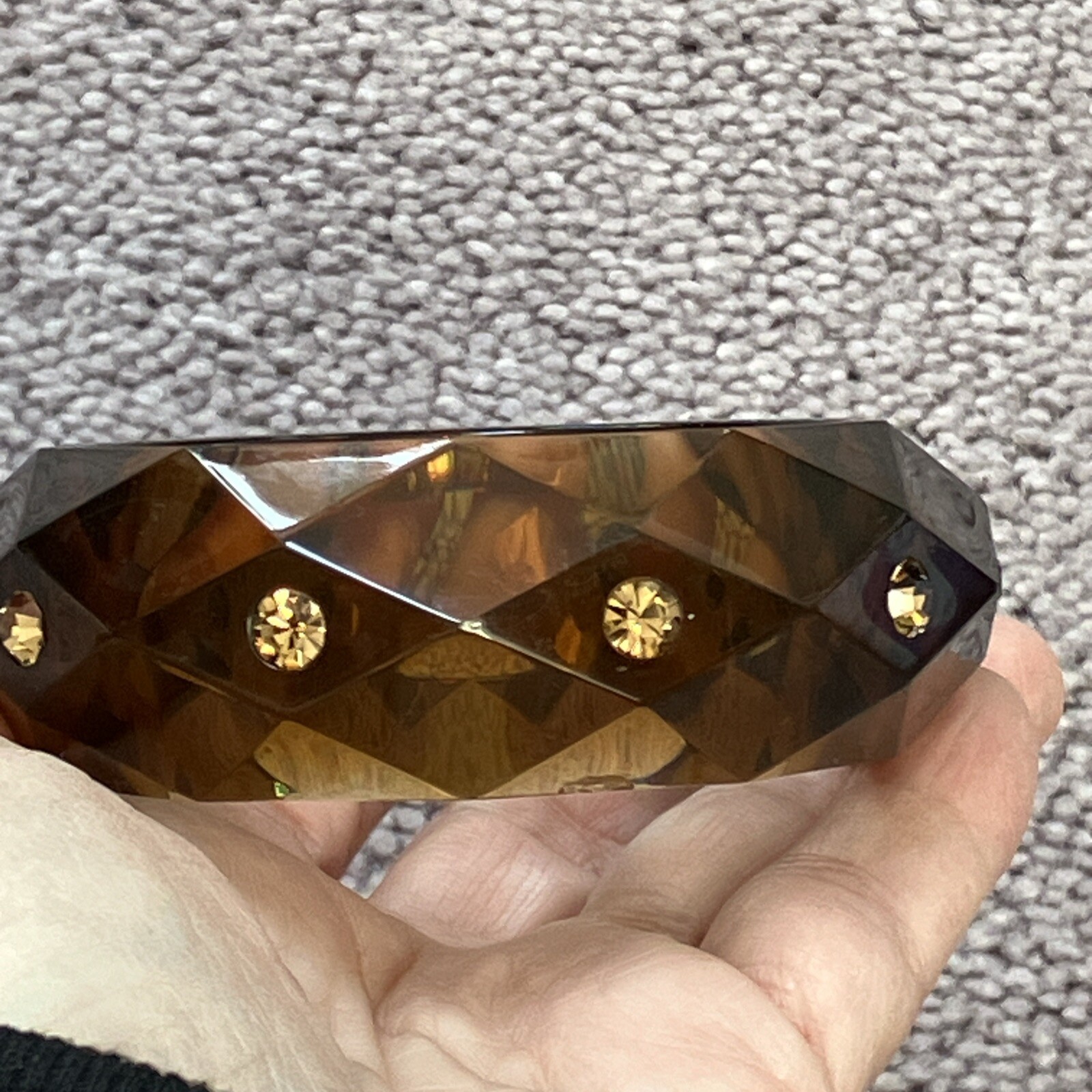 VINTAGE FACETED GEMS BANGLE BRACELET