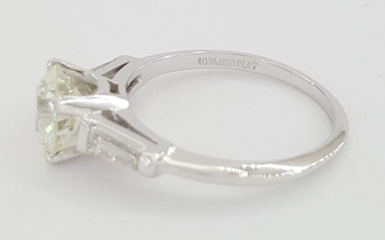 Antique Old European Cut Diamond 3-Stone Engagement Ring GIA 2.19 ct Platinum