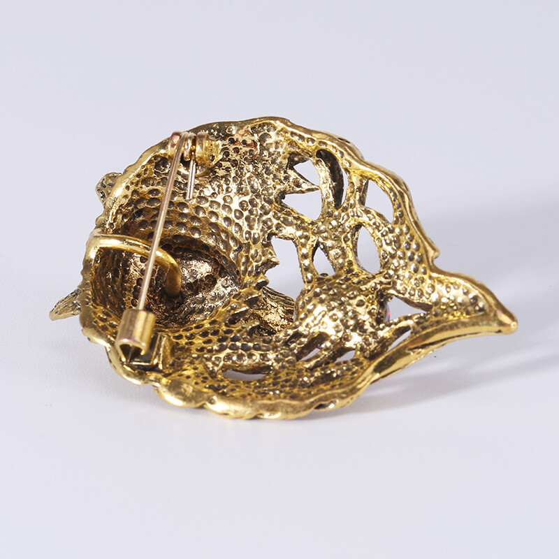 Retro Domineering Wolf Head Brooch Men Coat Suit Animal Pin Brooches Accessories