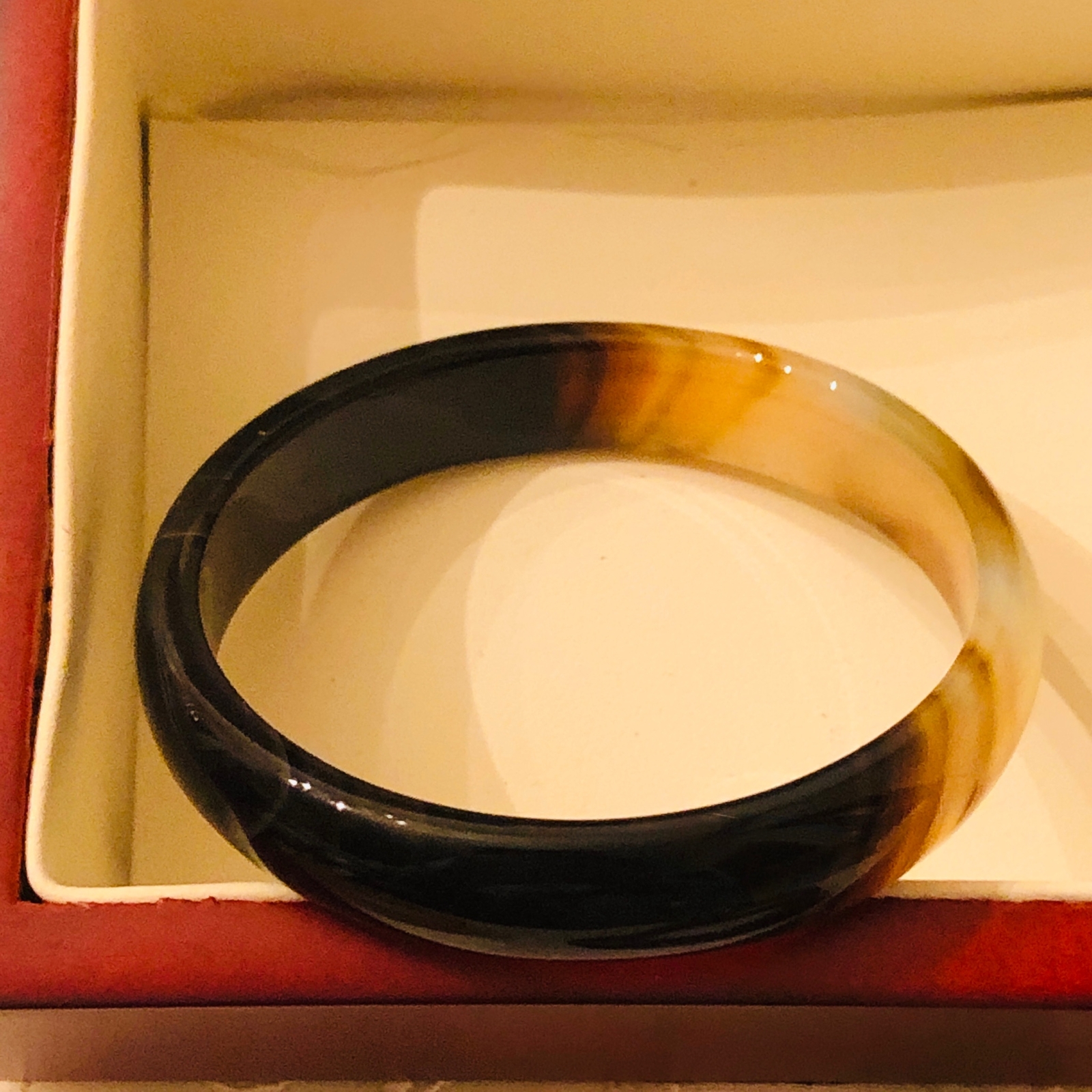 Natural Banded Agate Bangle Bracelet Hand-Carved For Baby Child Small Adult