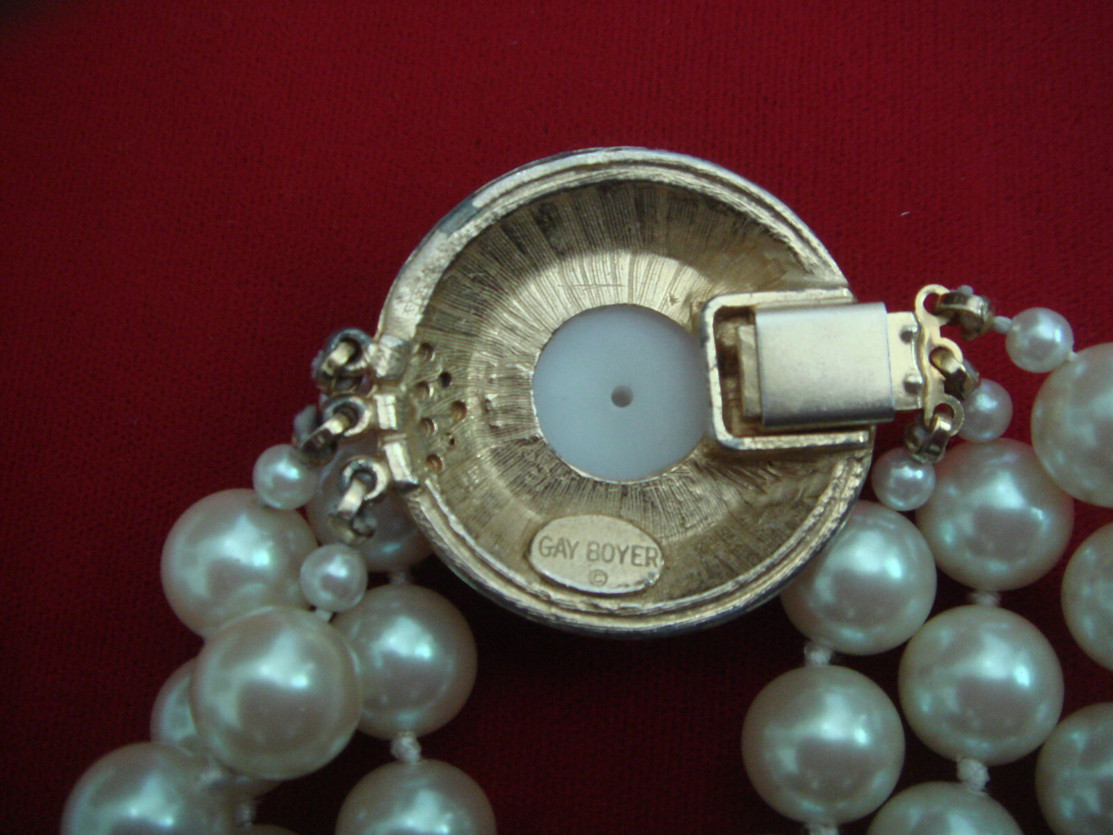 GAY BOYER FAUX PEARLS 3 STRANDS NECKLACE