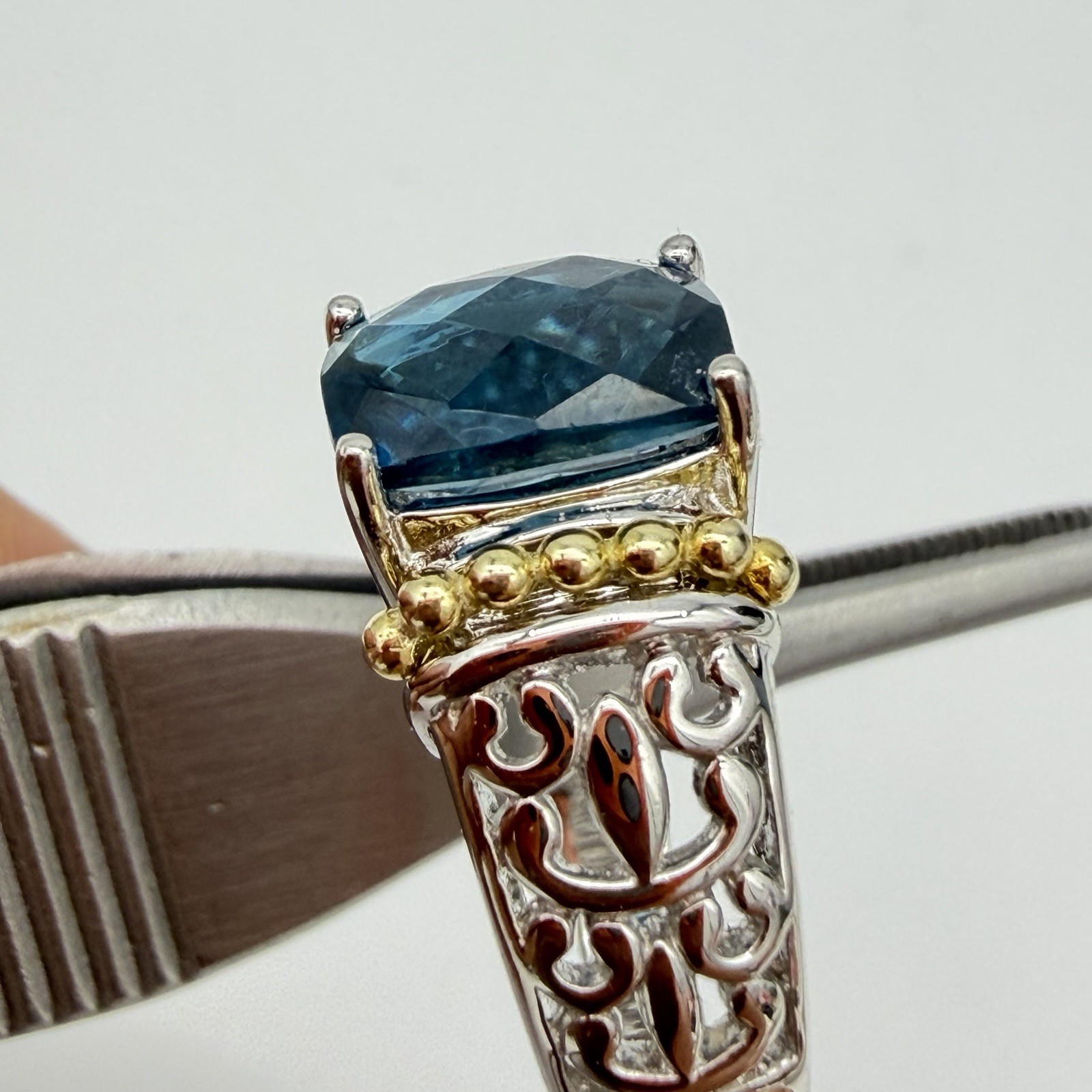 Vtg J Sterling Silver London Blue Topaz Ring 5.2 Gr Sz 7 QVC HSN Jewelry Estate