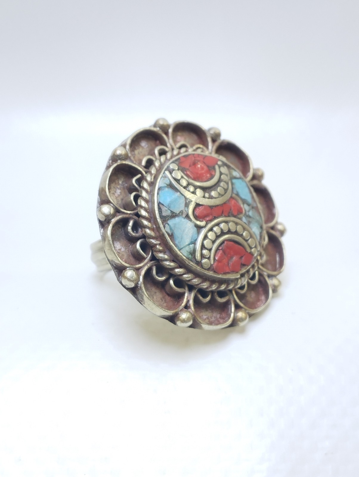 Rare Extremely Ancient Antique Victorian Ring Multicolor Stones Amazing Artifact