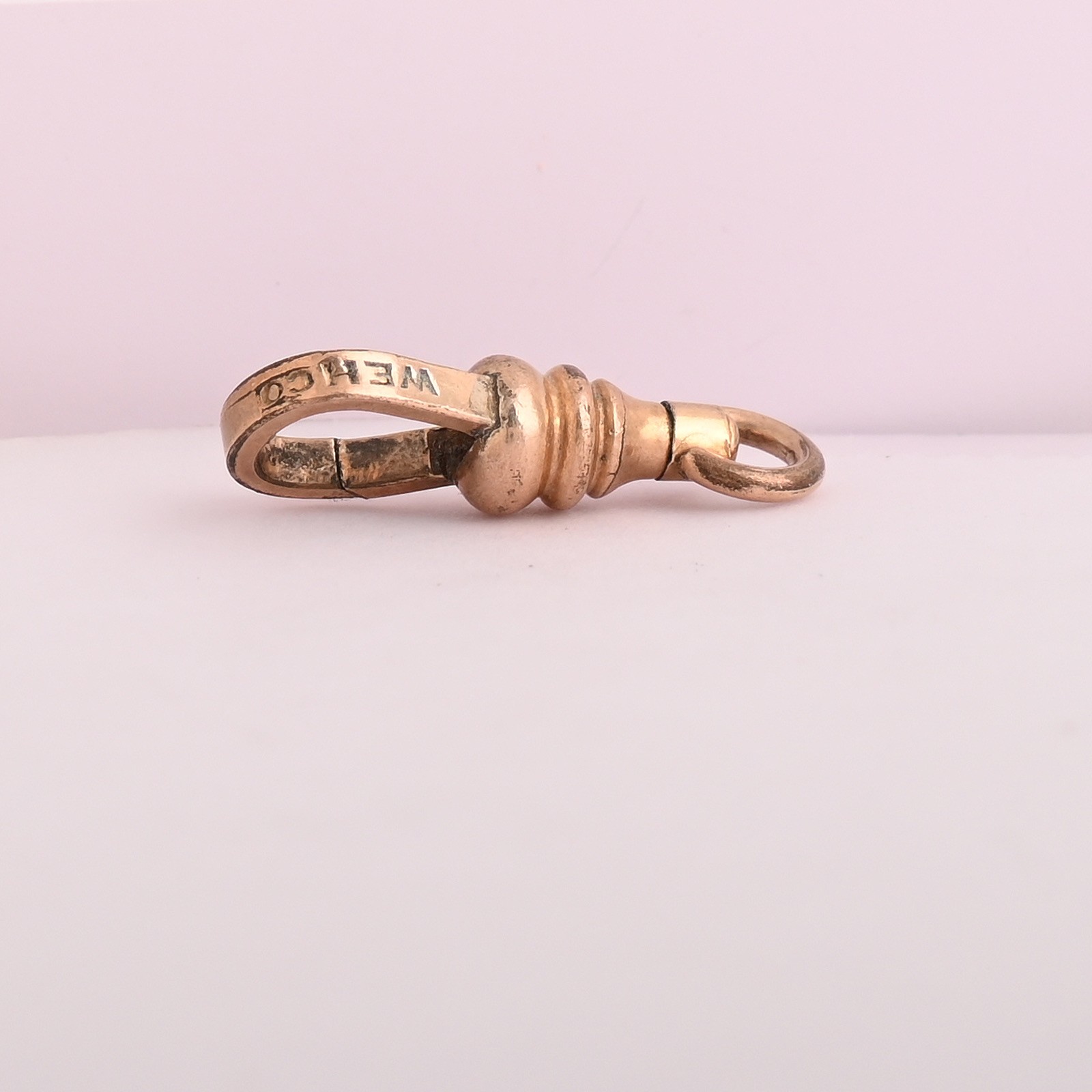 Antique Victorian Rose Gold Filled Dog Clip Lobster Clasp 4 Charm Pendant