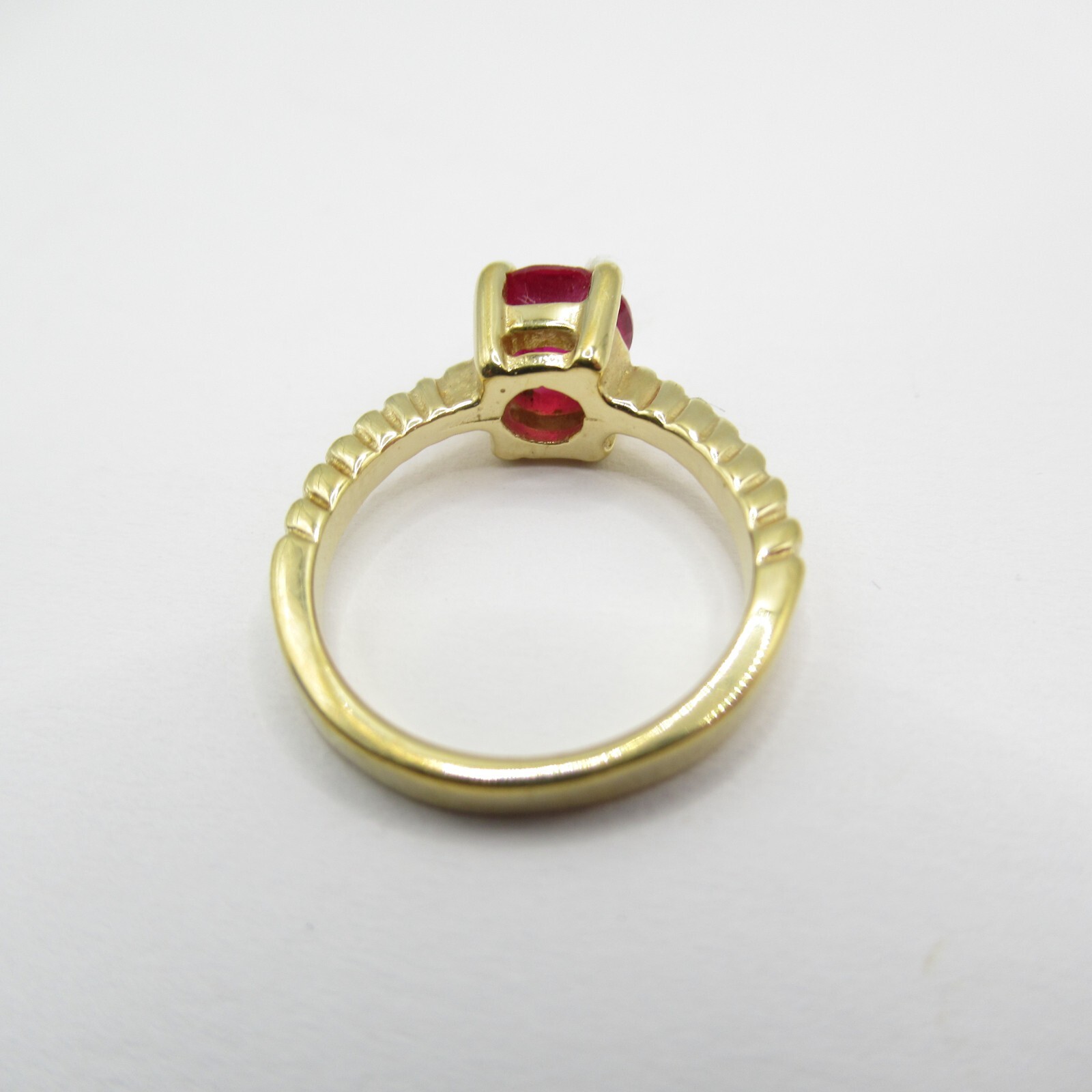 Red Stone Glass Vintage Ring Size 4.25 Small