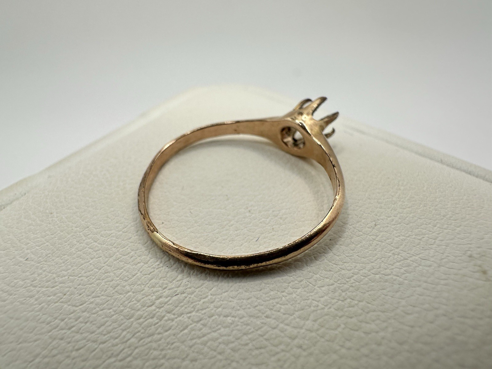 Antique Victorian Gold Fill? Claw Prong Setting Ring SZ6.75 Repair No Stone Read