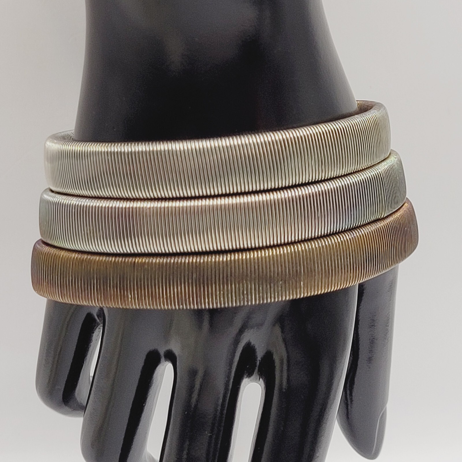 8 Slinky Stretch Coil Shirt Garter Band Style Vintage Bracelet Costume Jewelry