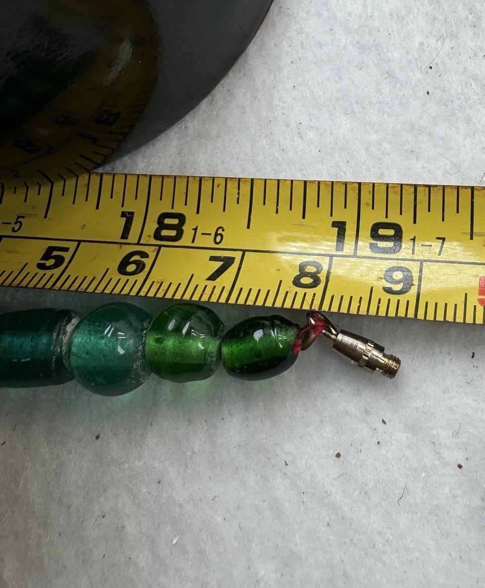 Lot Of 2 VTG Bead Necklaces – Purple Glass & Green Gold Tone Statement