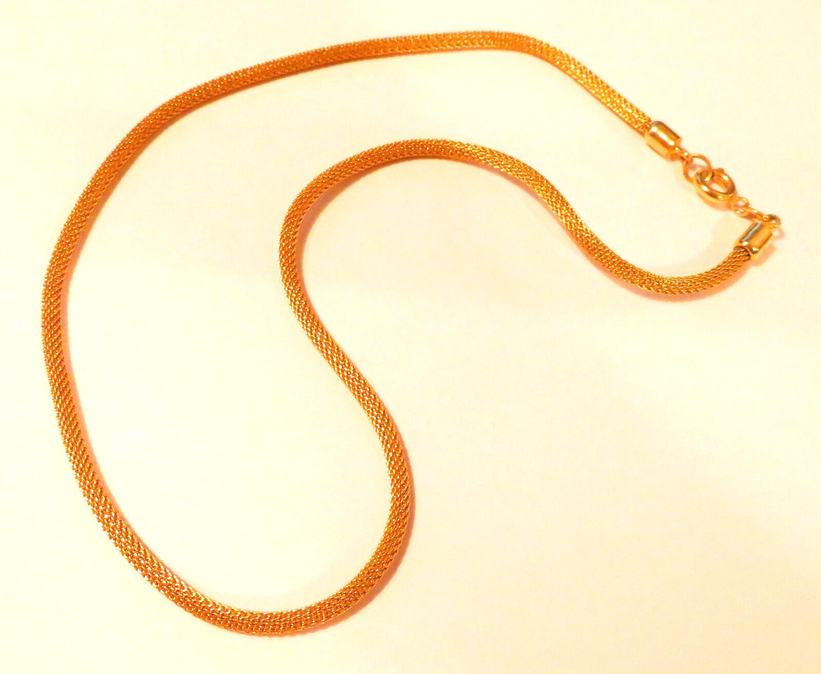 Vintage Golden Mesh Necklace Gold Tone