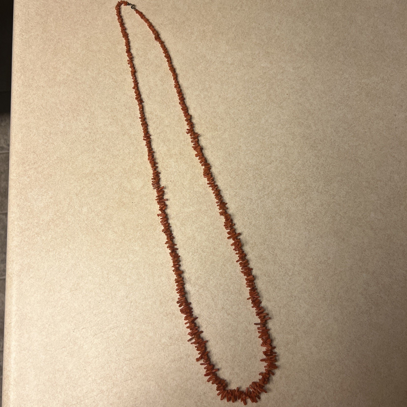 VTG Mediterranean Natural Red coral Salmon necklace 21”