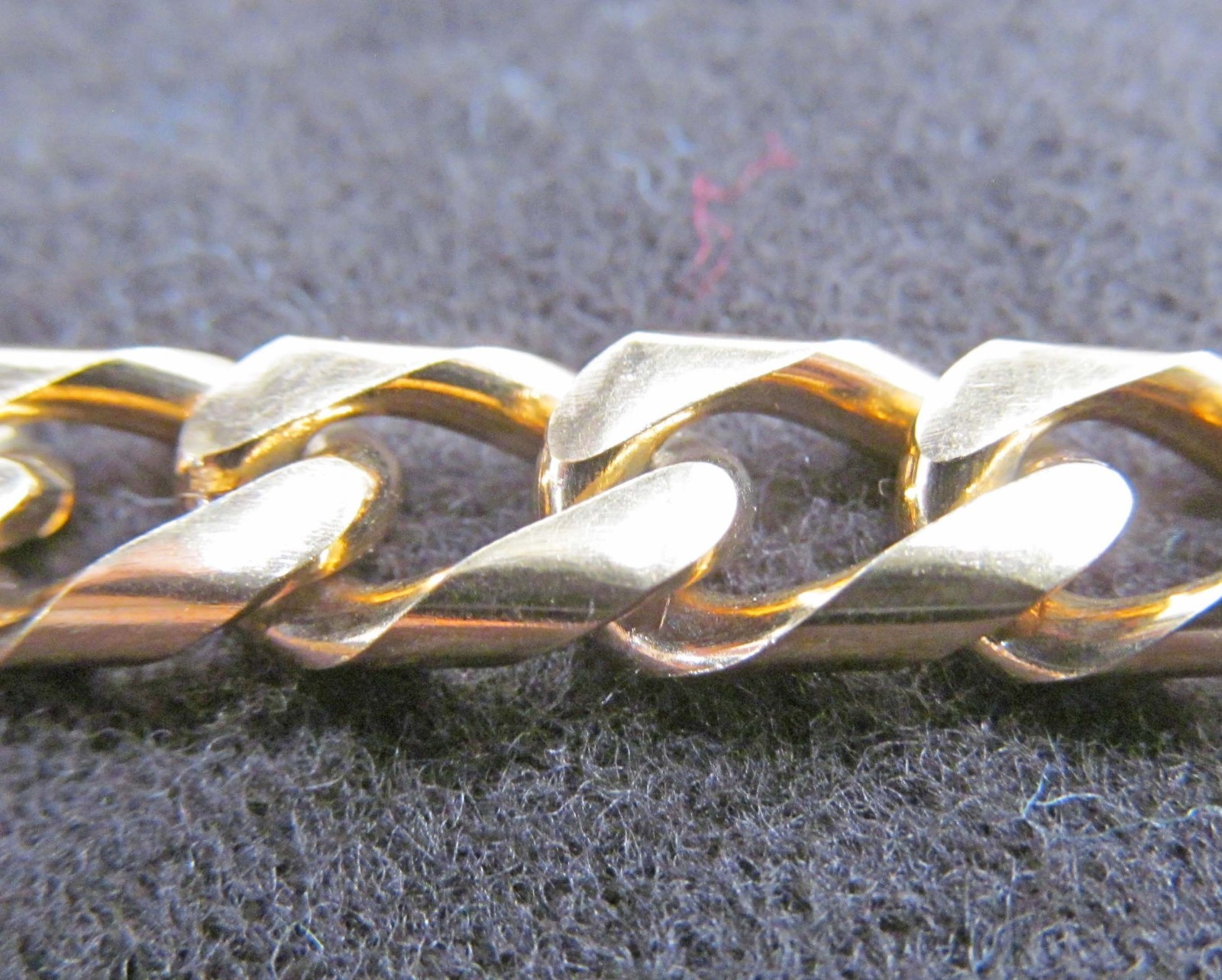 EHI MARKED “22KGF” FLAT CURB LINK BRACELET MARKED “KK” KARAT KLAD? & “N” NIPPON?