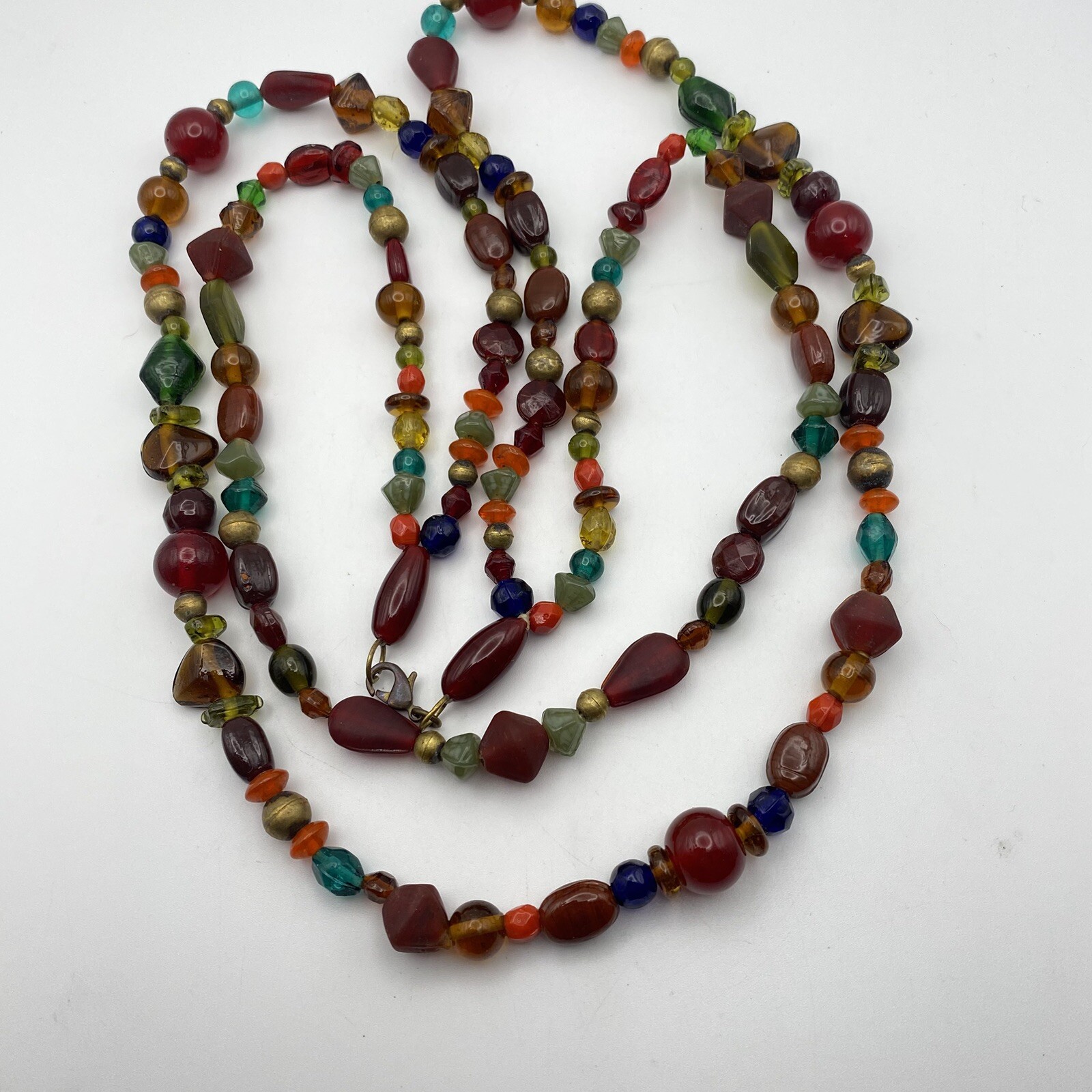 Vtg. Glass And Acrylic Beaded Necklace Long