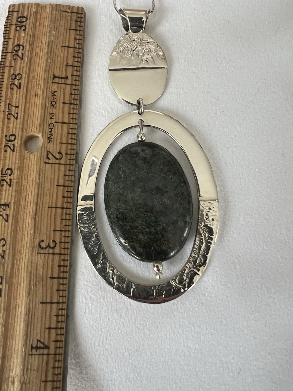 Vintage Dominique Dinouart DDD Ruby Zoiste Oval Sterling Silver 925 Pendant