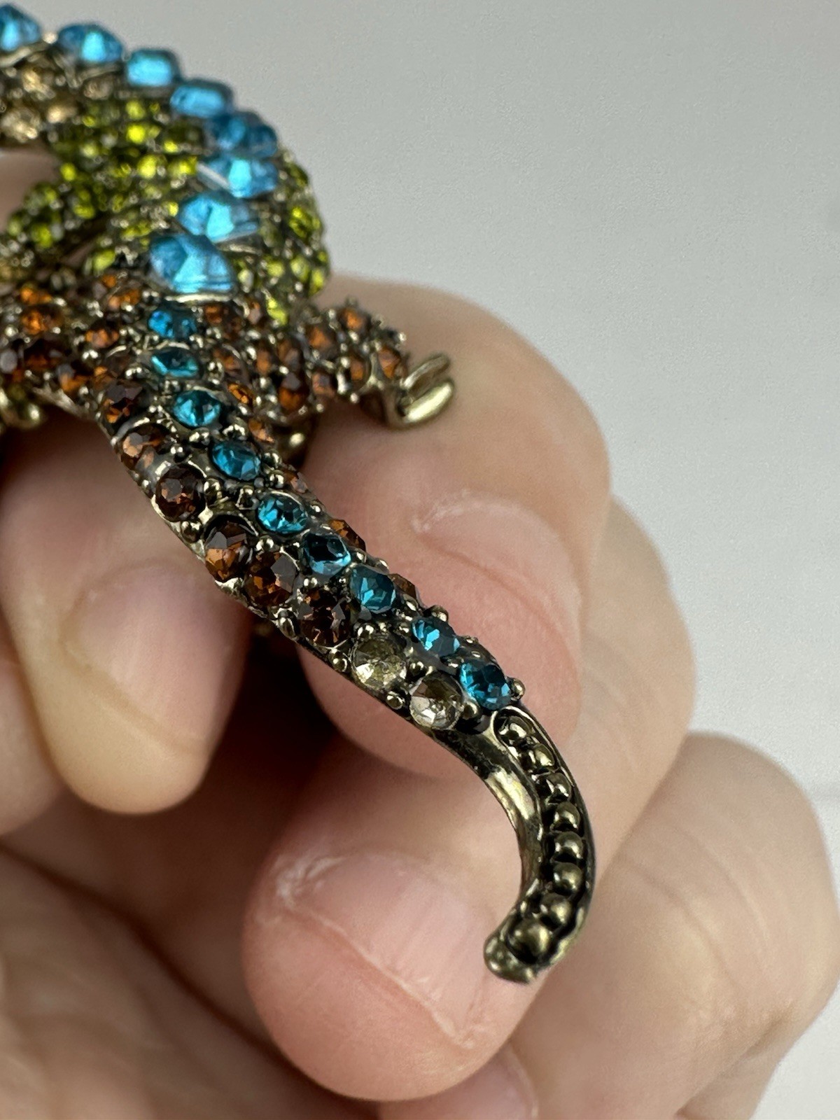 Stretch Band Ring Lizard Gecko Salamander Rhinestones Multicolor OSFA