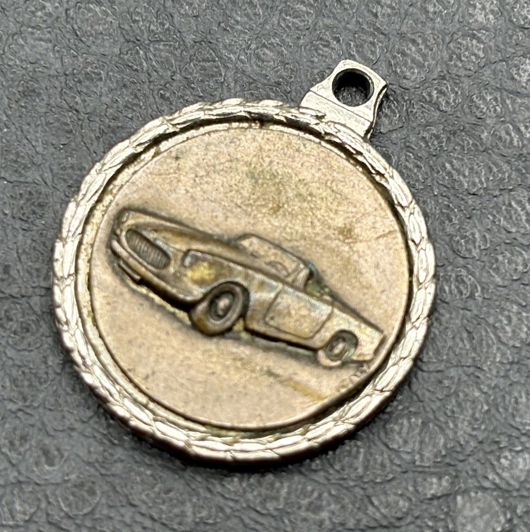 Vintage Italian Sports Car Convertible Charm Pendant Rope Border Fob