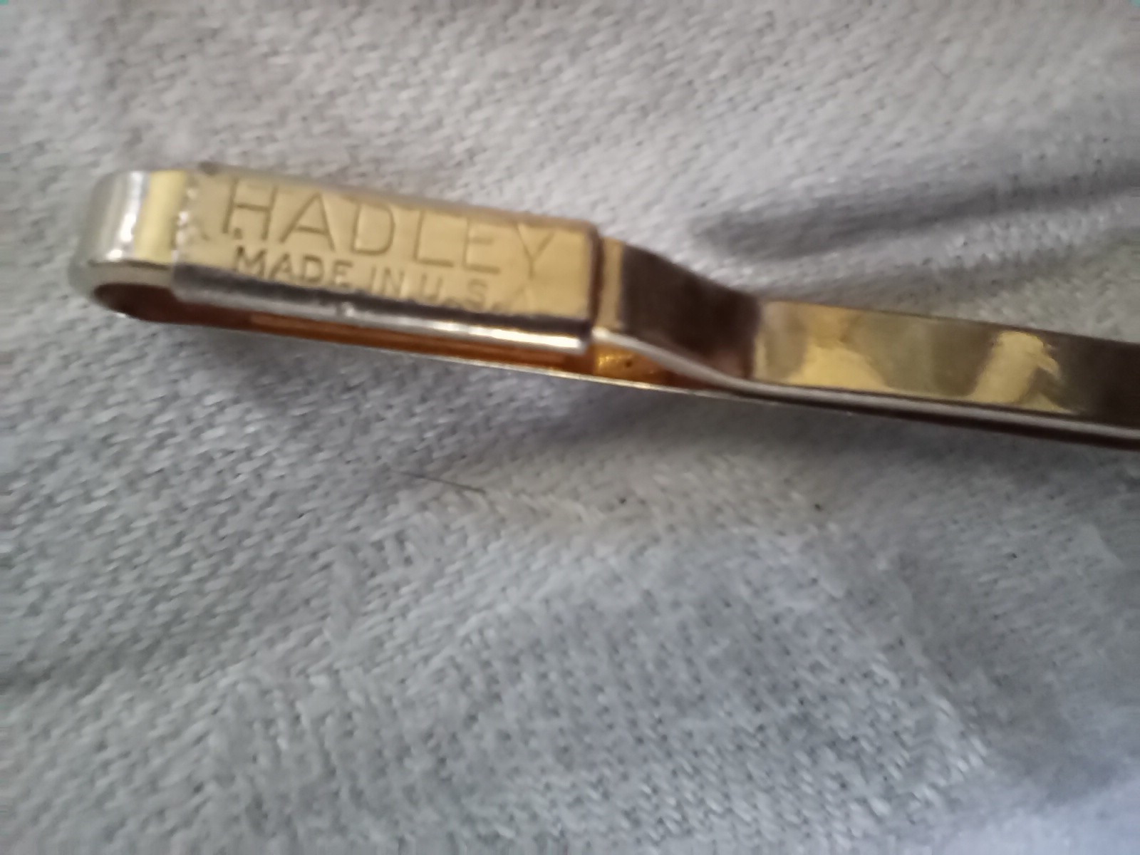 Vintage Hadley Money Clip or Tie Bar Yellow Gold Tone Made USA Golf Club