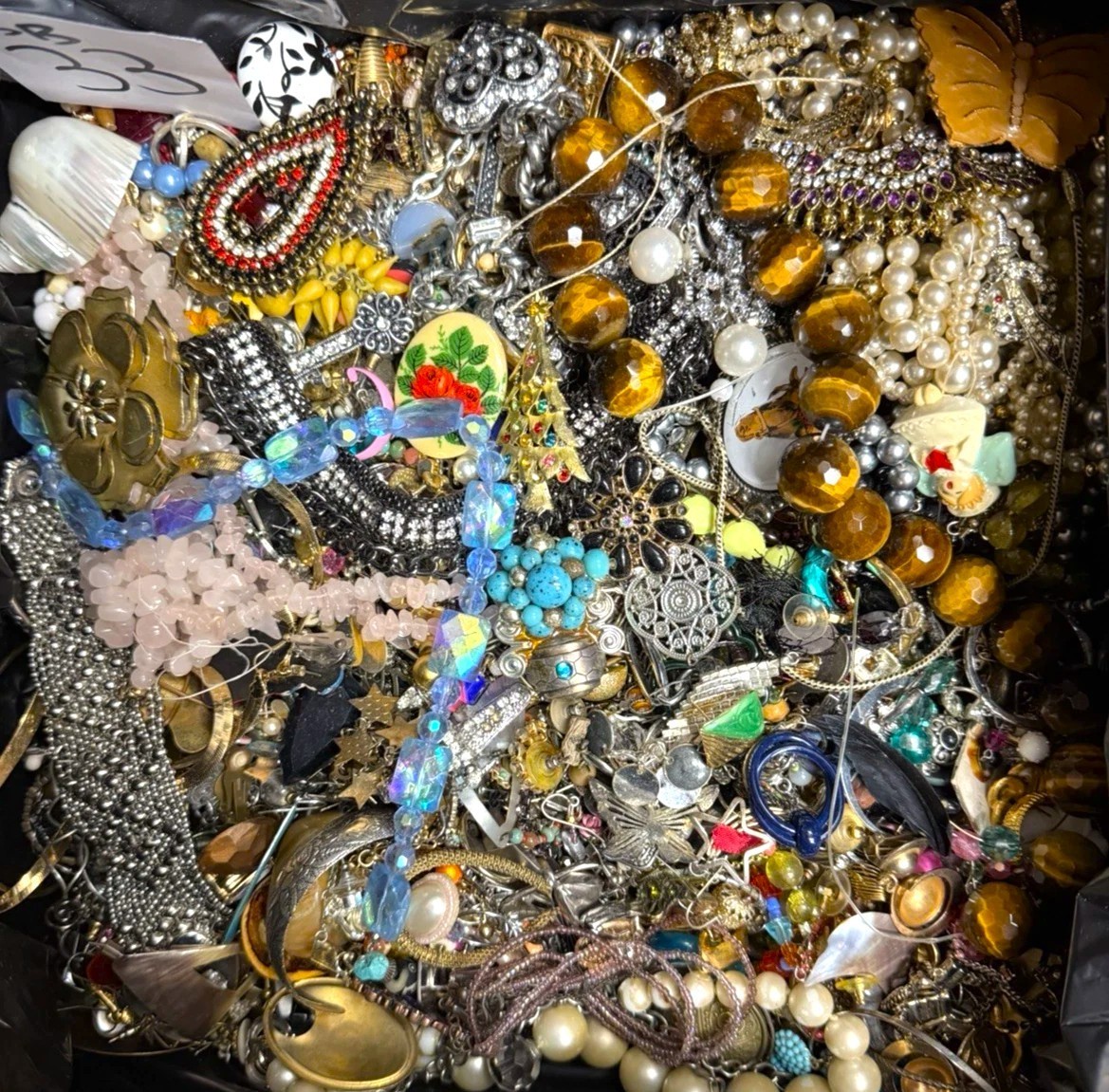 Jewelry Lot 7 Lbs Pounds Unsearched Junk & Wear Vintage & Mod Tangles Treasure