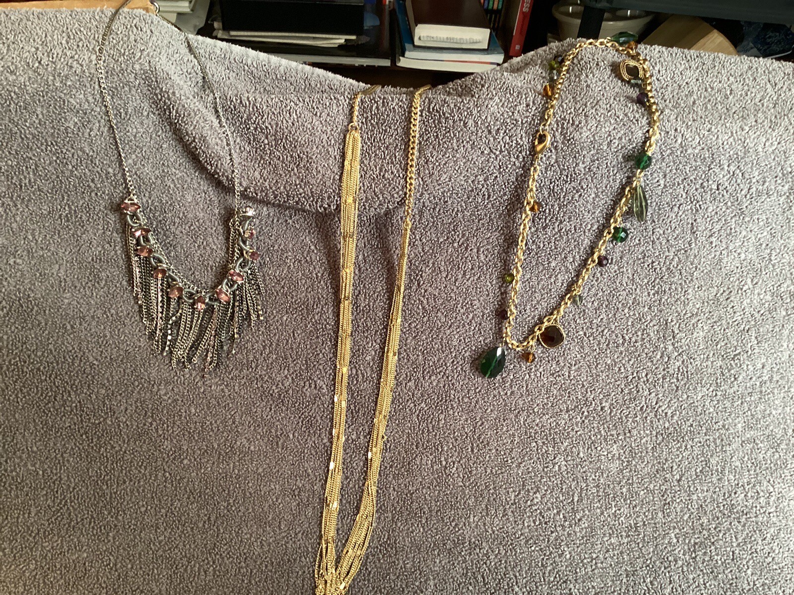 Lot of 3 vintage womens flapper costume jewelry necklaces