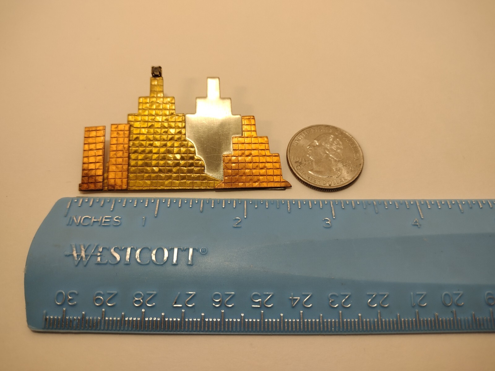 Vintage Buildings Sky Scraper Gold Tone Silver Tone Copper Tone Rhinestone