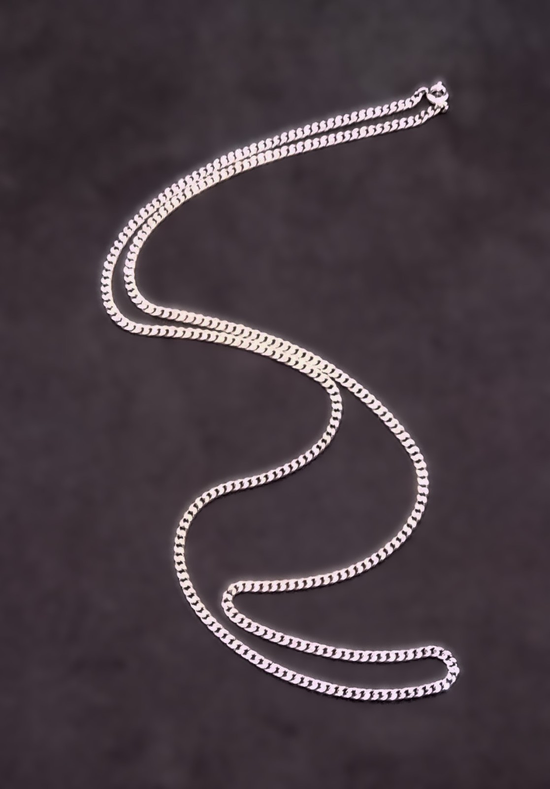 Vintage 925 Sterling Silver Curb Chain Necklace 24″ Long 3mm 9.4g