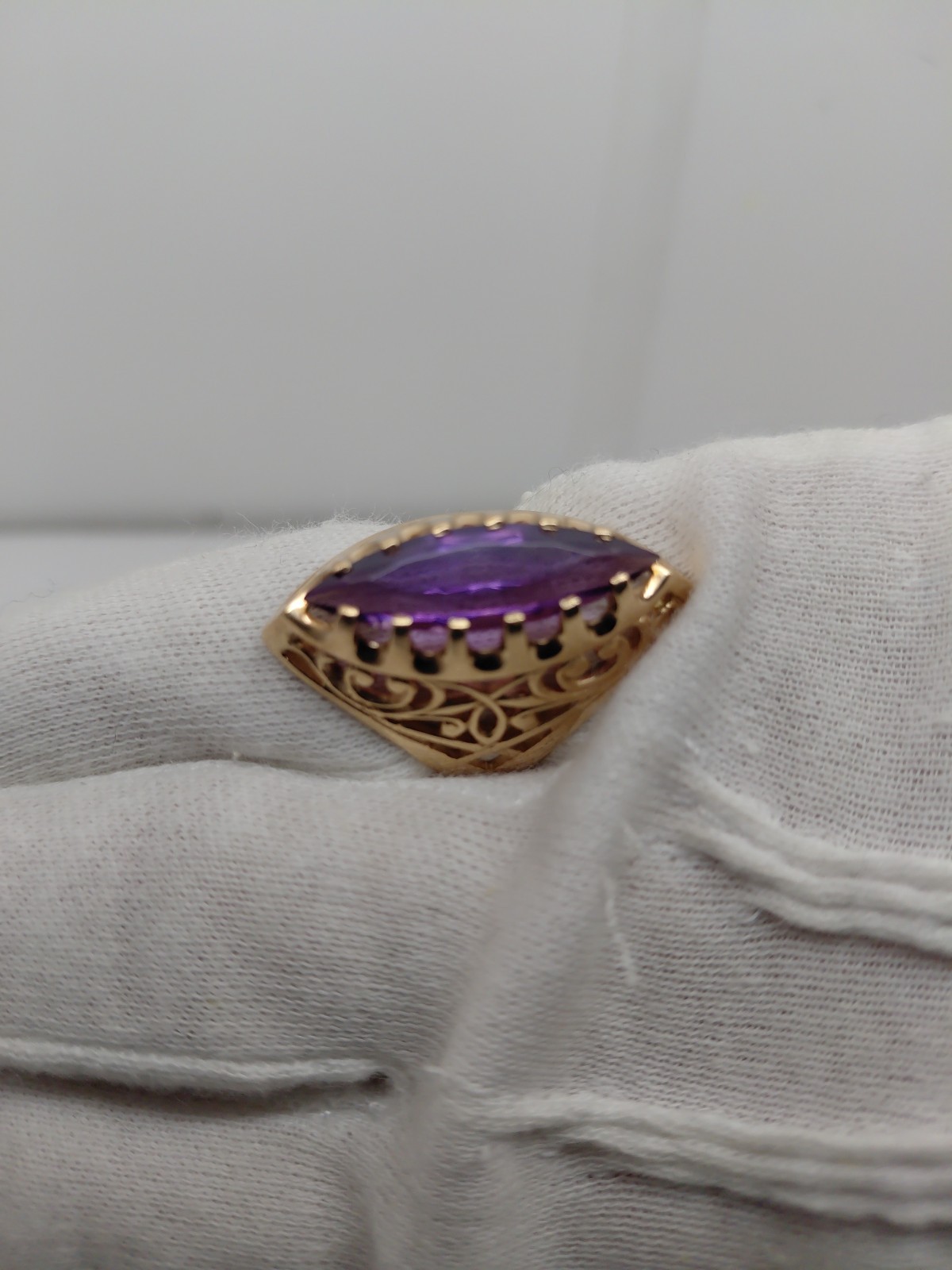 Vintage Soviet Solid Rose Gold Ring 14 K 583 Alexandrite Size 8.25