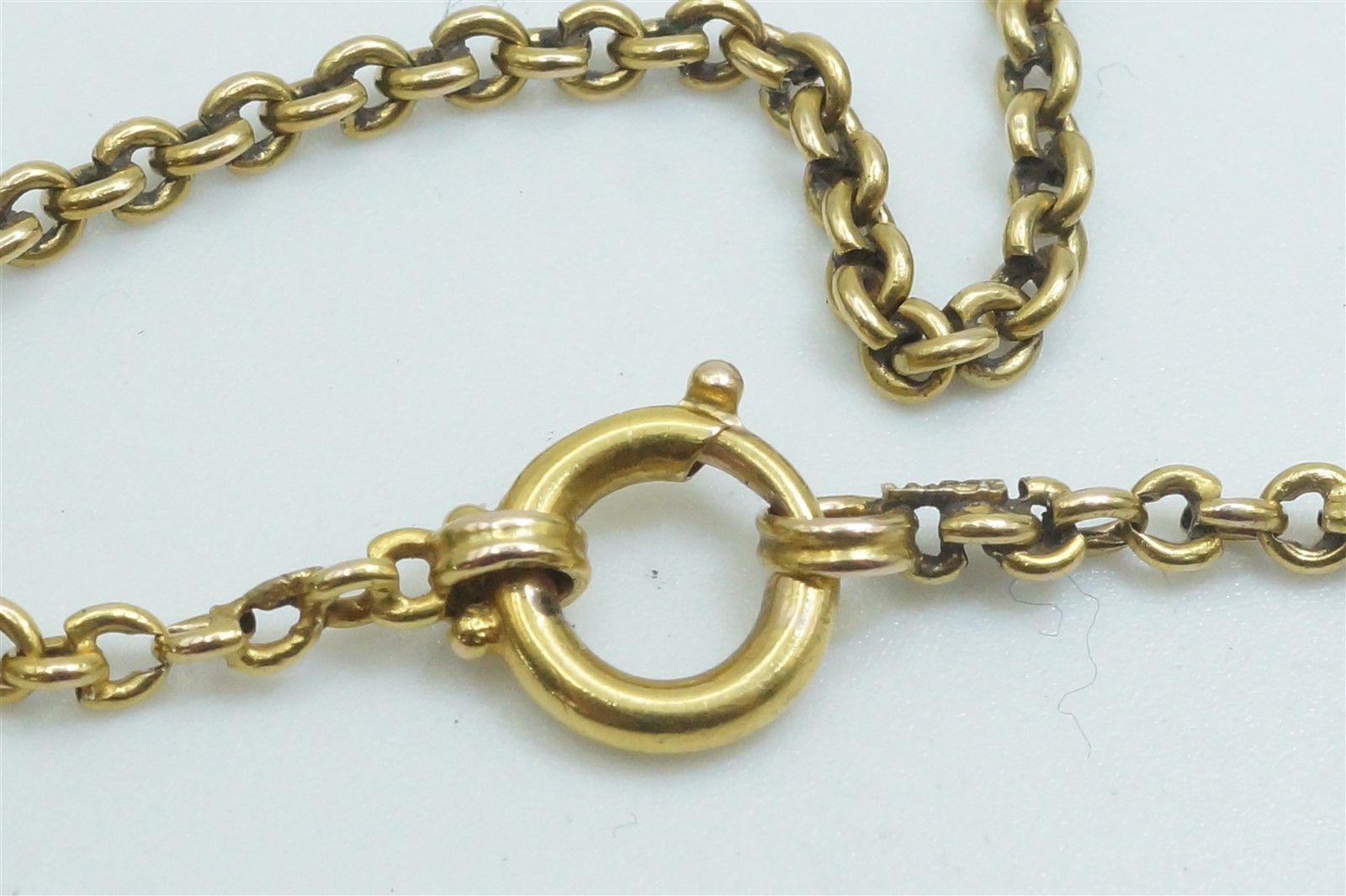 ANTIQUE ENGLISH 15K GOLD 16″ CHAIN NECKLACE c1880