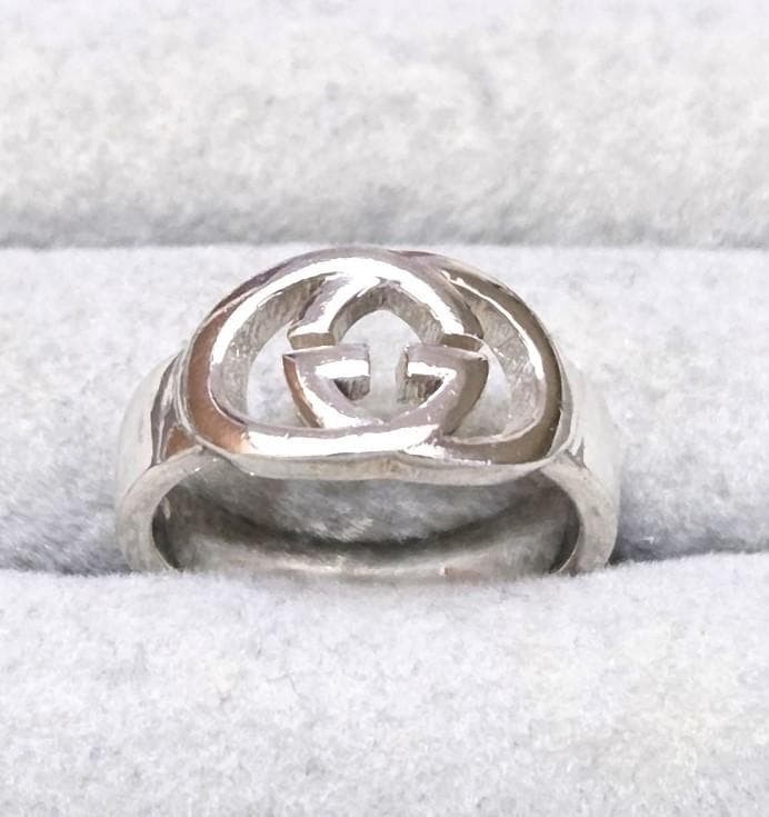 GUCCI Interlocking G SV925 Ring, Size 12 (approx.), 43777