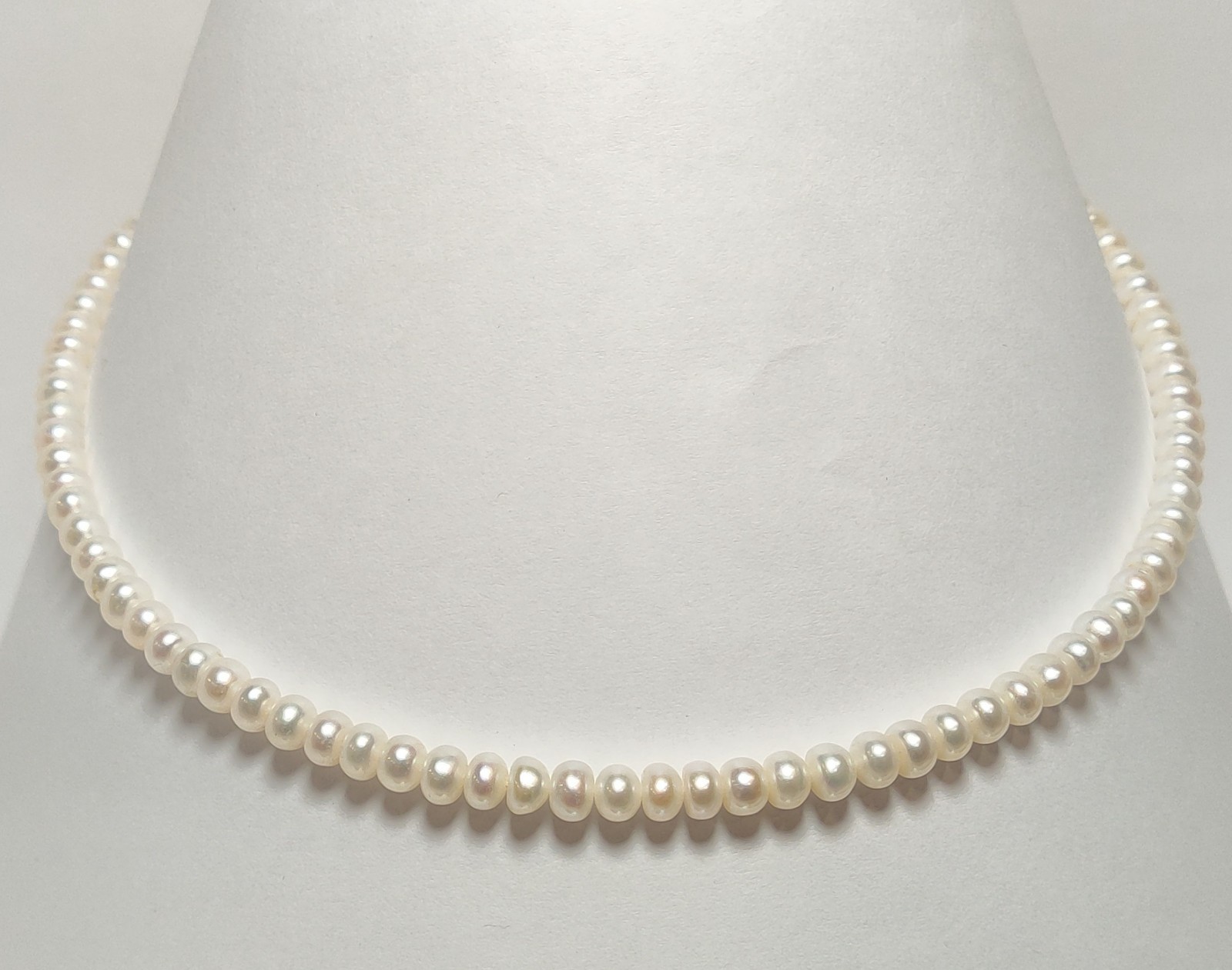 Beautiful Lustrous GENUINE NATURAL FRESHWATER PEARL 925 Sterling Silver Necklace