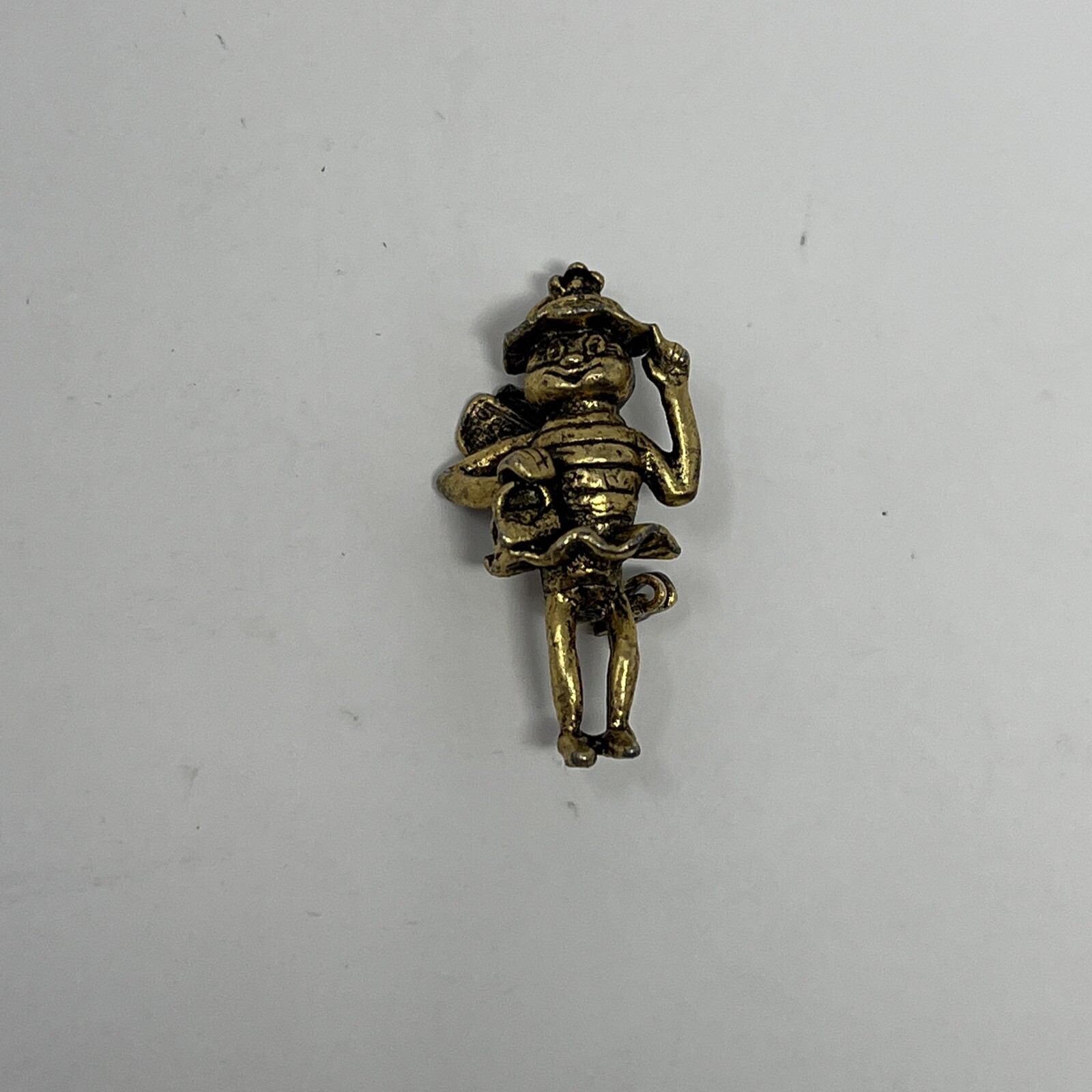 Bumble Honey Bee Fancy Whimsical Lady w/ Dress Hat Shoes Purse Brooch Pin