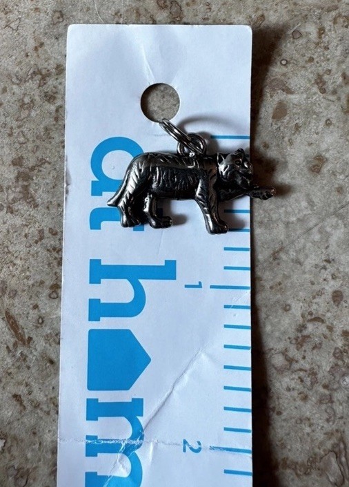 Tiger Silver Jewelry Charm Pendant Vintage No tarnish bracelet necklace Safari