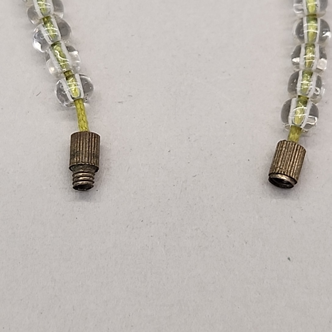 Vintage Chinese Glass Beaded Necklace 7mm Oval 17.5″